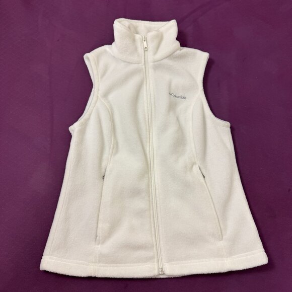 Columbia Women's Benton Springs Fleece Vest XS Petite Sea Salt - Like New! - Picture 2 of 13